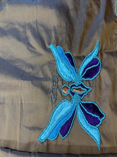 SATIN /VELVETTE STITCH With Bead Hand embroidered Work