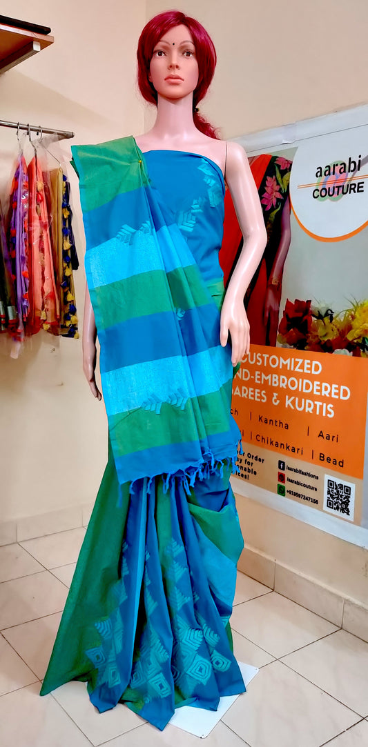 Phulkari work  Cotton silk Saree FOR DISPLAY; CAN BE DONE UPON REQUEST
