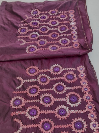 Customised Kutch Work Hand embroidered Chiffon Saree