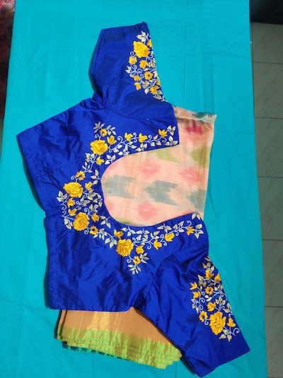 SATIN /VELVETTE STITCH  Hand embroidered Work - Customised