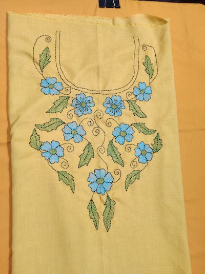 Kantha Work Tops Mustard Yellow