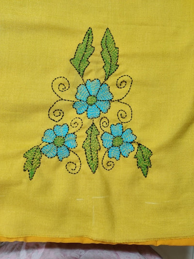 Kantha Work Tops Mustard Yellow