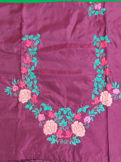 SATIN /VELVETTE STITCH  Hand embroidered Work