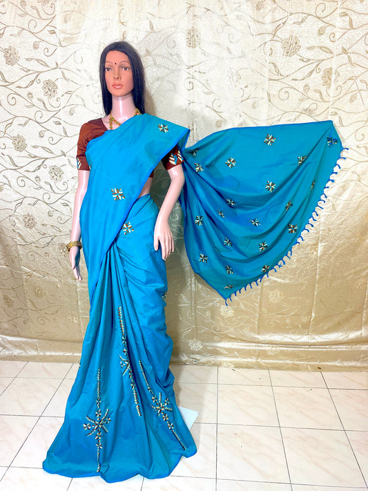 Phulkari work  Cotton silk Saree FOR DISPLAY; CAN BE DONE UPON REQUEST