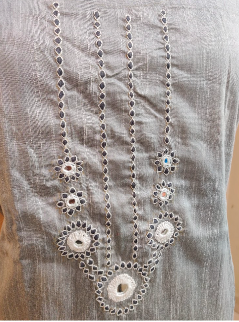Kashmiri diamond work Top- Grey
