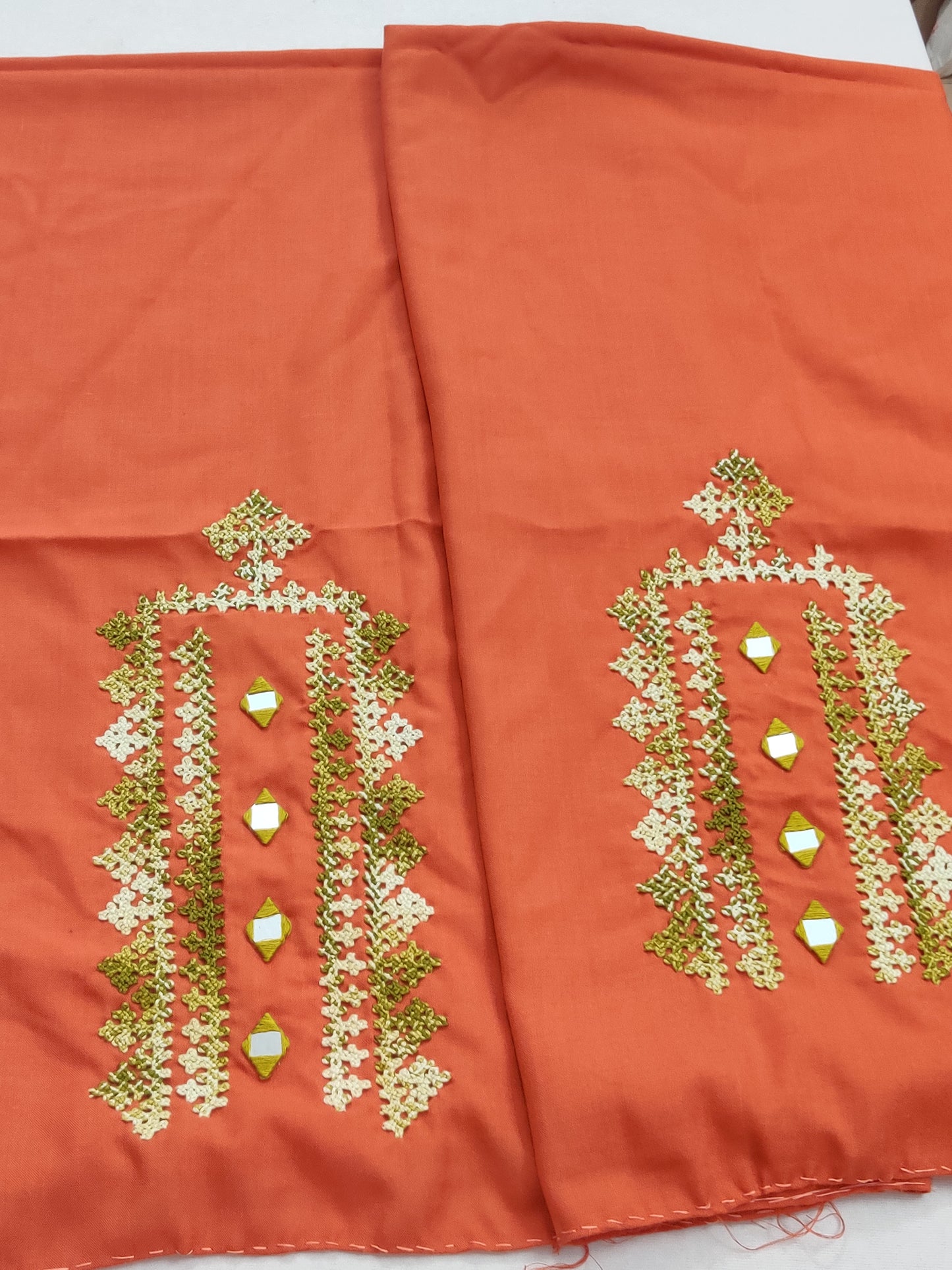 Kutch work Tops Light Orange
