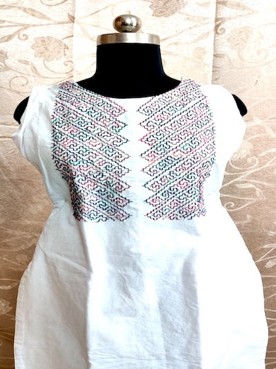 Kasuti work Tops White
