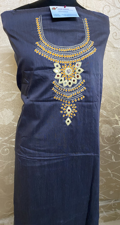 Kashmiri Work Tops Dupion Cotton