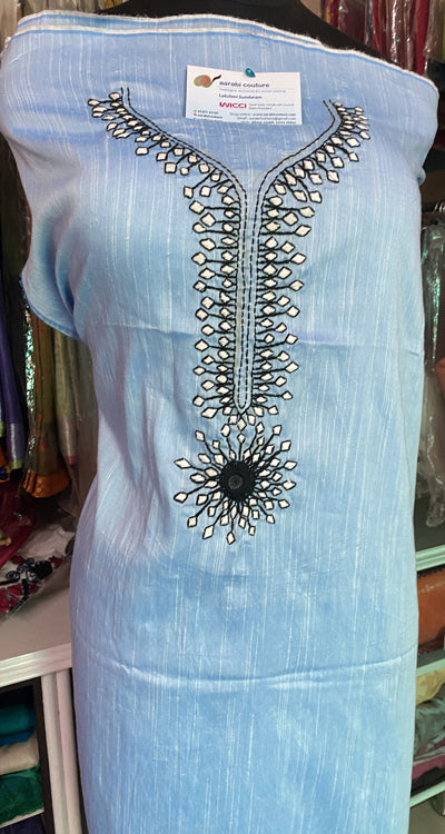 Kashmiri Diamond Work Tops Dupion Cotton; DISPLAY PURPOSE ONLY; CAN BE DONE UPON REQUEST
