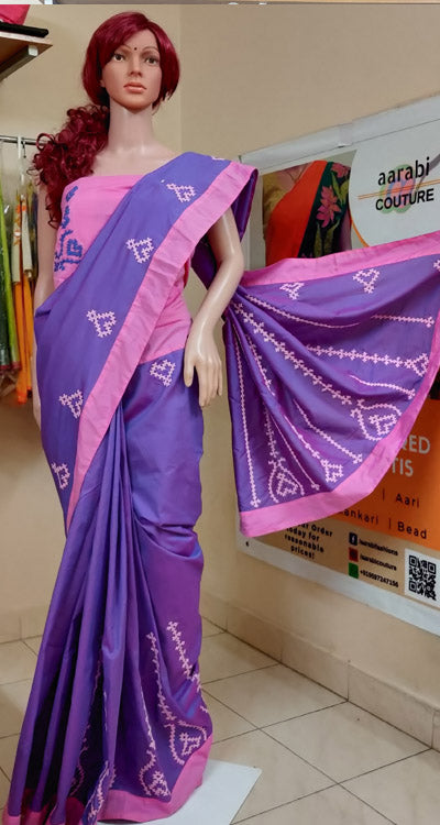 Kutch Work Saree Uniform saree series; for DISPLAY PURPOSE; CAN BE DONE UPON REQUEST
